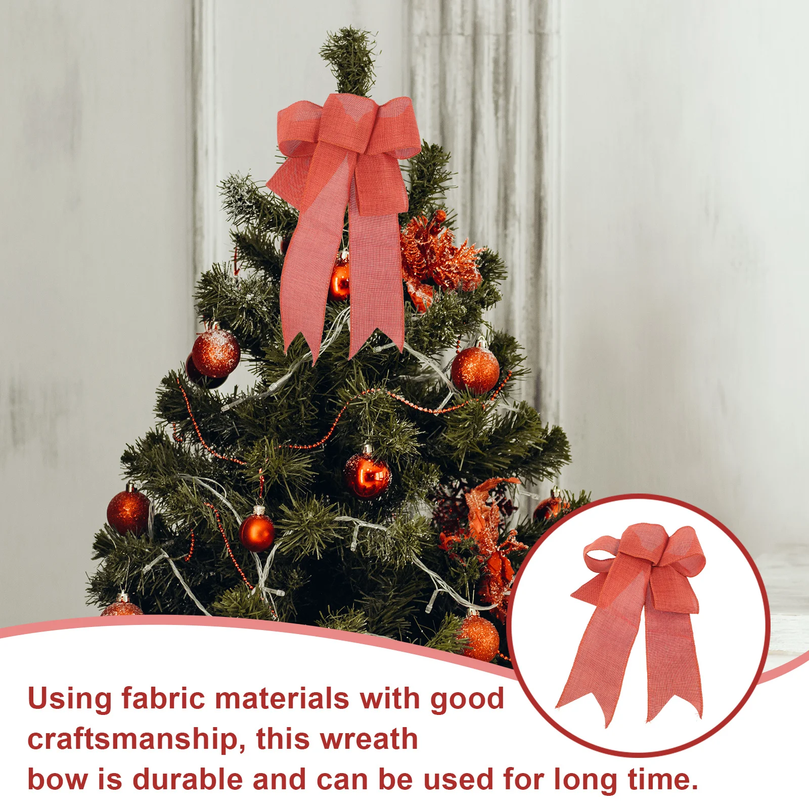 

Christmas Wreath Bow Festival Big Bow Decor Front Door Tree Ornament Holiday Decoration Christmas Front Door Decor