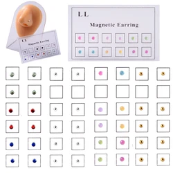 12pcs/Set Wholesale Magnet Ear Cartilage Lip Labret Stud Nose Ring Fake Cheater Non Pierced Jewelry Magnetic Earring Piercings