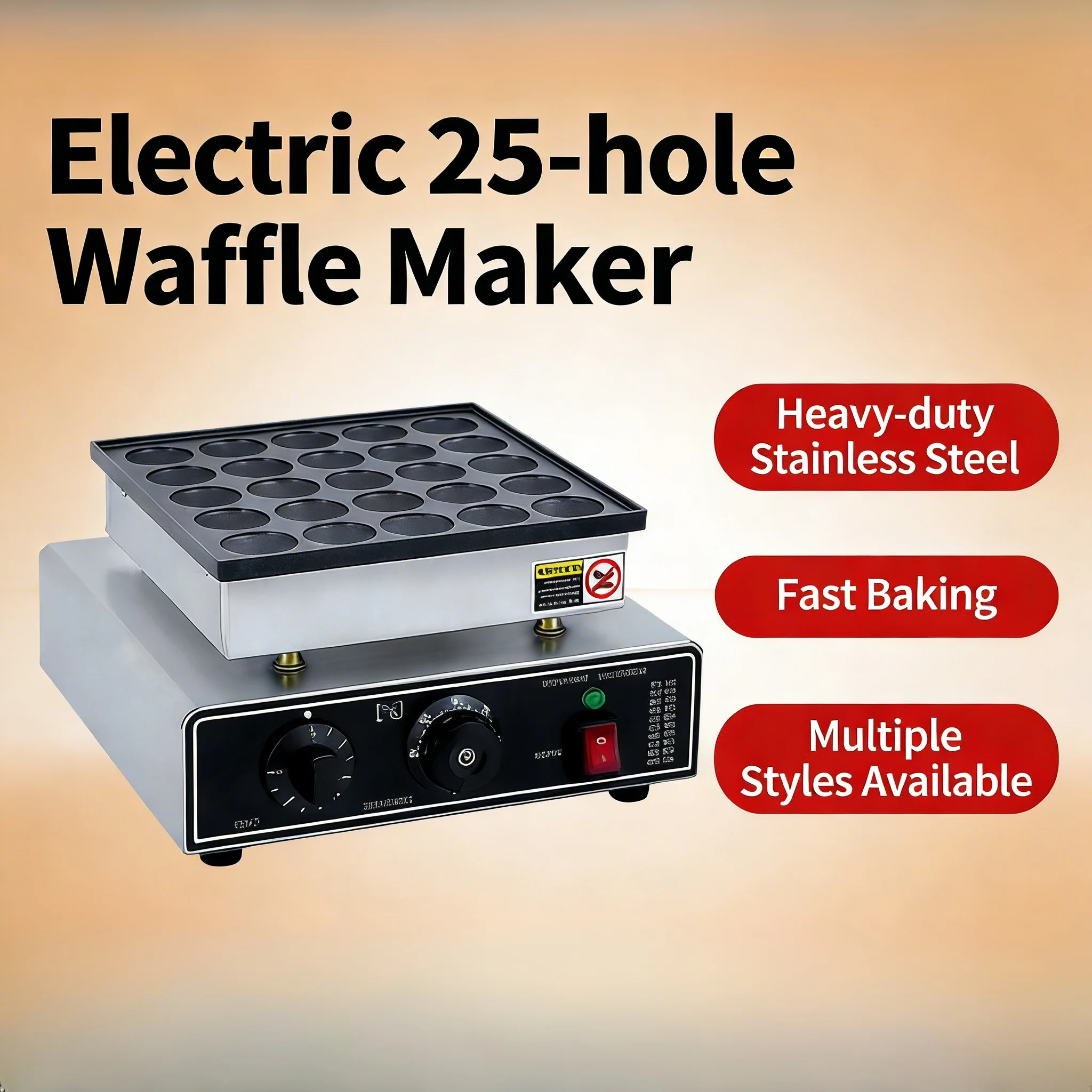 Electric Commercial Waffle Maker 25/36/50 Holes Dorayaki Machine 110V US Plug for Street Stall