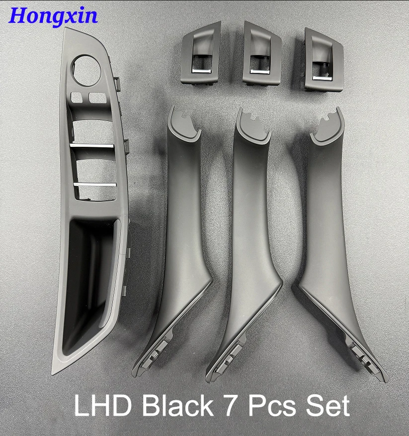 

F10 F11 LHD RHD Beige Black Carbon Fiber Car Interior Door Handle Pull 7PCS Set For BMW 5 Series F10 F11 523 525 528