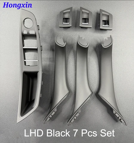 F10 F11 LHD RHD 베이지 블랙 탄소 섬유 자동차 인테리어 도어 핸들 당겨 7PCS 세트 BMW 5 시리즈 F10 F11 523 525 528