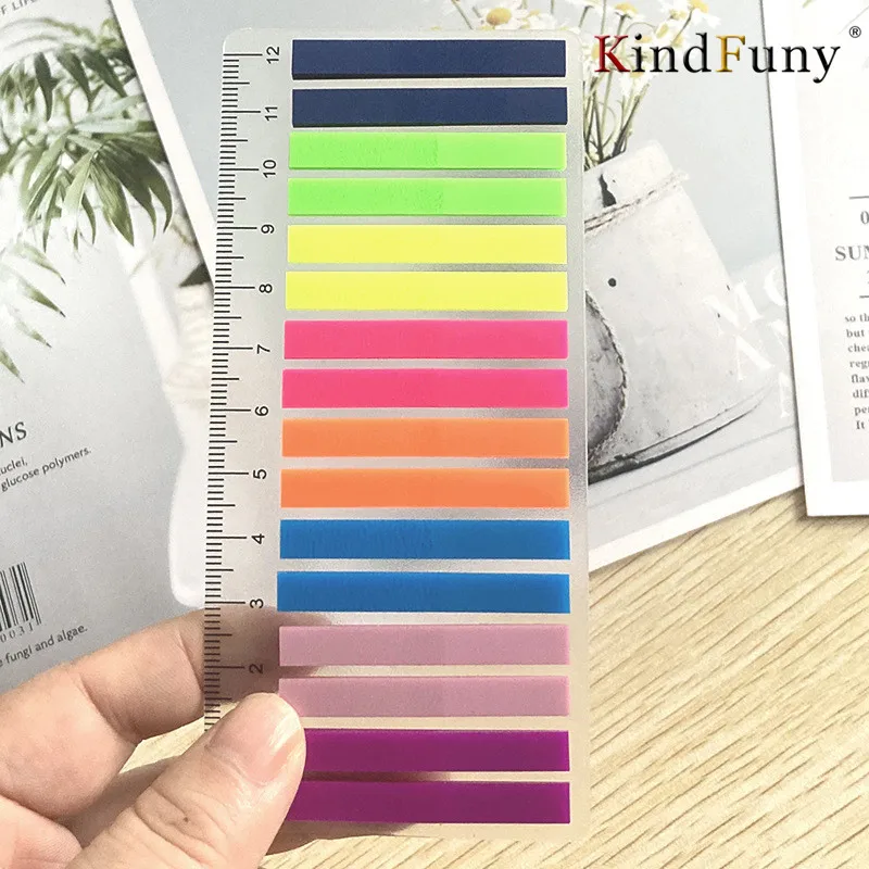 KindFuny 320 Sheets Transparent Sticky Notes Self-Adhesive Annotation Books Bookmarks Memo Pad Index Tabs Stationery