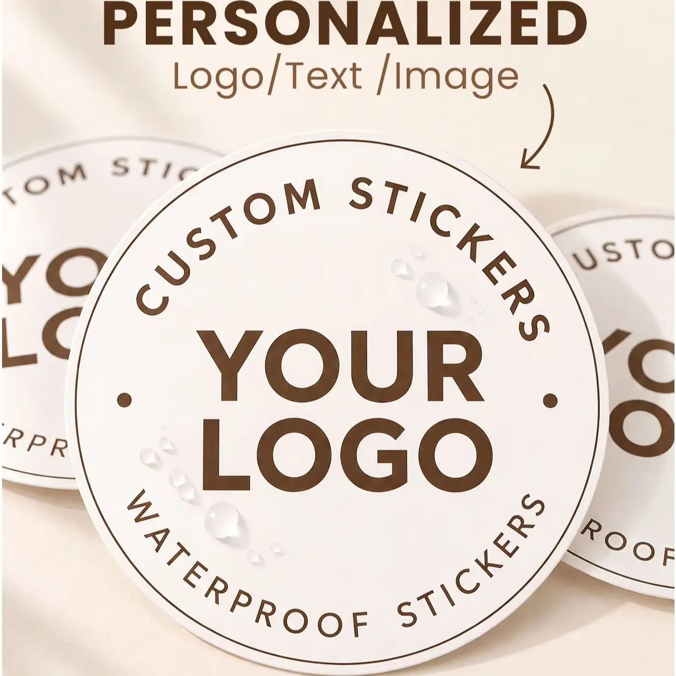1‑120Pcs Round Custom Stickers, Personalized Text & Image Labels for Family & Friends, Gift Box Seals & Holiday Package Decor