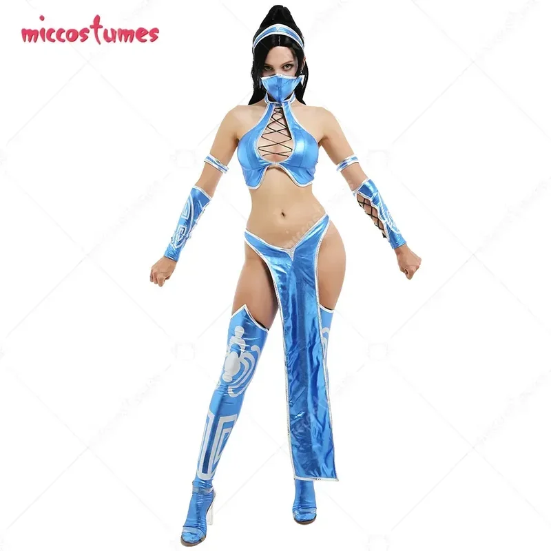 

Miccostumes Women's MK9 Suit Cosplay Costume Outfit with Wristbands Arm Accessories Stockings Face Mask