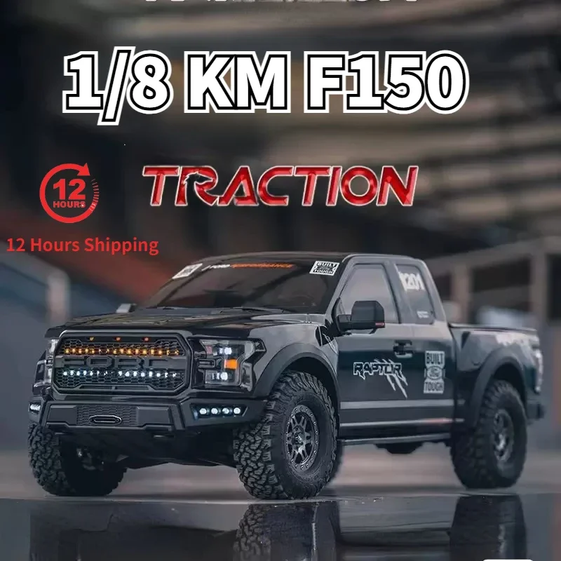 TRACTION HOBBY KM F150 RTR 2.4GHz 1/8 RC Crawler Car Climbing Pickup Truck with LIghts Electric Remote Control Model Toy Boys