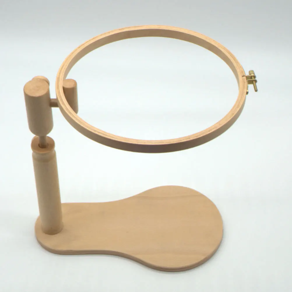 

1 set 1 Set 24Cm Wooden Hoop With Rack 360° Rotating Frame Adjustable Handmade Tools For Beginners Cross Stitch Kit Diy Wood