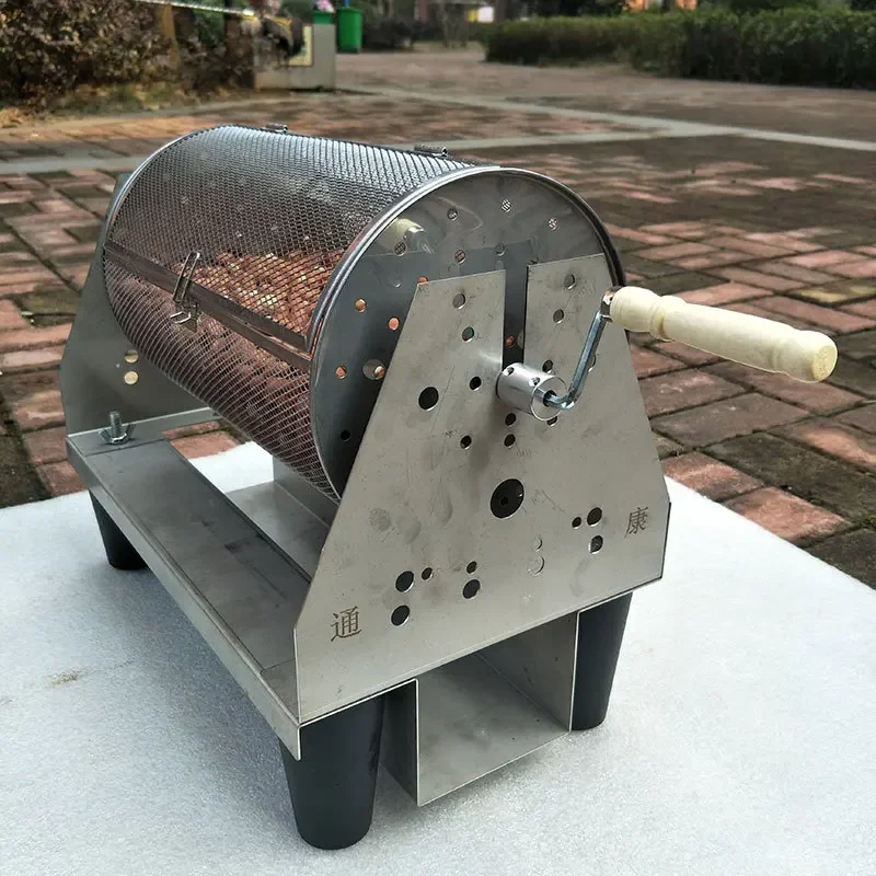 Commercial peanut seed nut roasting machine Outdoor Manual Pork Ribs Lamb Leg BBQ Kebab Machine Charcoal Rabbit Barbecue Grill