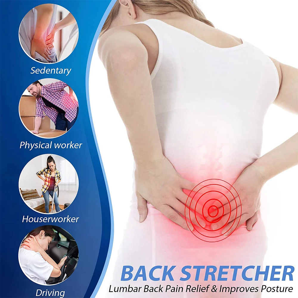 4 Levels Back Acupoint Massager Spine Stretcher Magnetic Therapy Waist Neck Fitness Lumbar Cervical Support Back Pain Relief