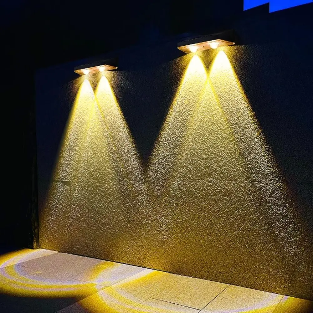 Waterproof Solar Wall Light Energy-Saving Wall-Mounted Wall Lamp Gradient Glow High-Efficiency Solar Panel RGB Wall Light