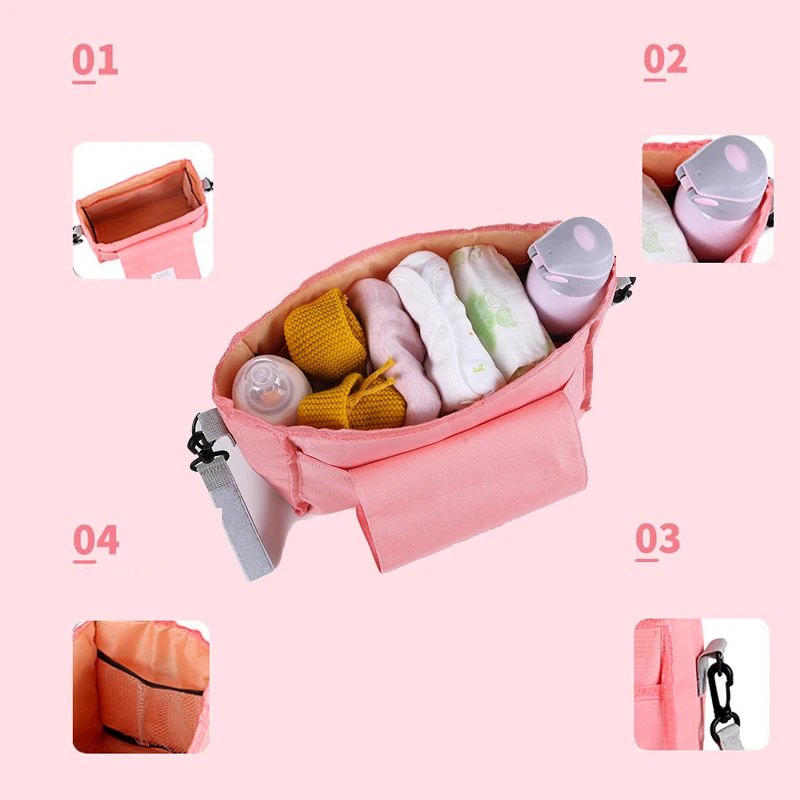 CUBY 2022 Baby stroller hanging bag storage bag multifunctional baby bottle water cup holder baby stroller hanging bag storage