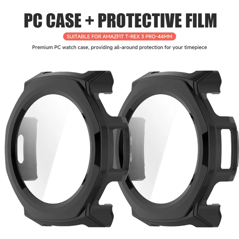 Tempered Glass Case Screen Protector For Amazfit T-REX 3 Pro Smart Watch Full Cover Bumper for Huami Trex3 Pro 44mm Accessoies view 2