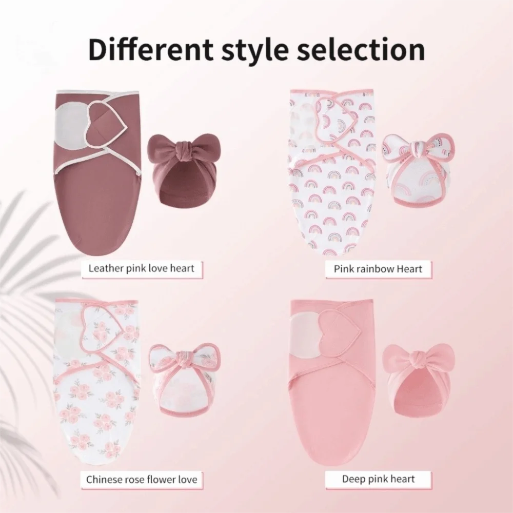 Bowknot Blanket Hat Set Soft Fabric Lightweight Material Newborn Photography Blanket Adjustable Wrap Flower