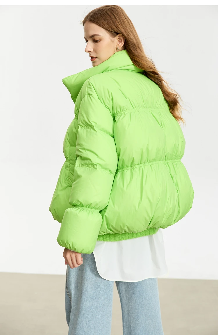AMII Minimalist Women's Winter Down Jacket Zipper Button Warm Short Overcoats 2025 Winter New Female Solid Down Jacket 12344053