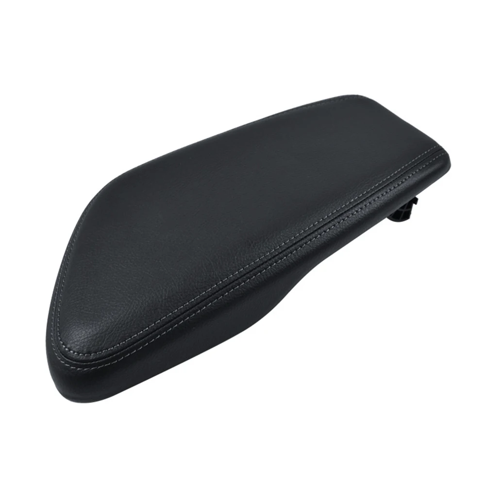 

Car Interior Enhancement Armrest Box Cover Black Easy To Install Elegant Enhancement Leather And Plastic Material