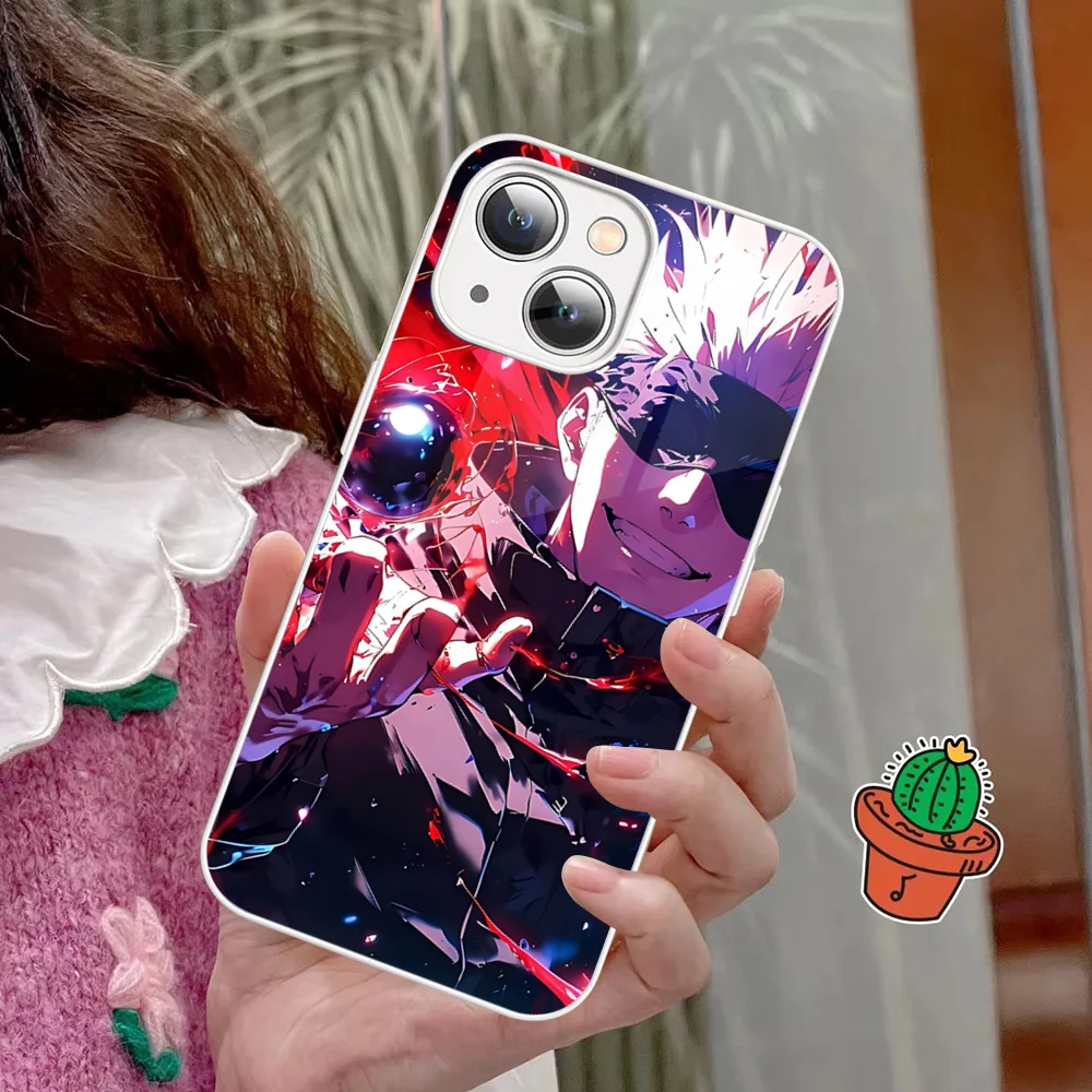 Popular anime japonês j-jujutsu k-kaisen g-gojo s-sator caso de telefone para iphone 14 13 12 mini 11 pro xs max xr