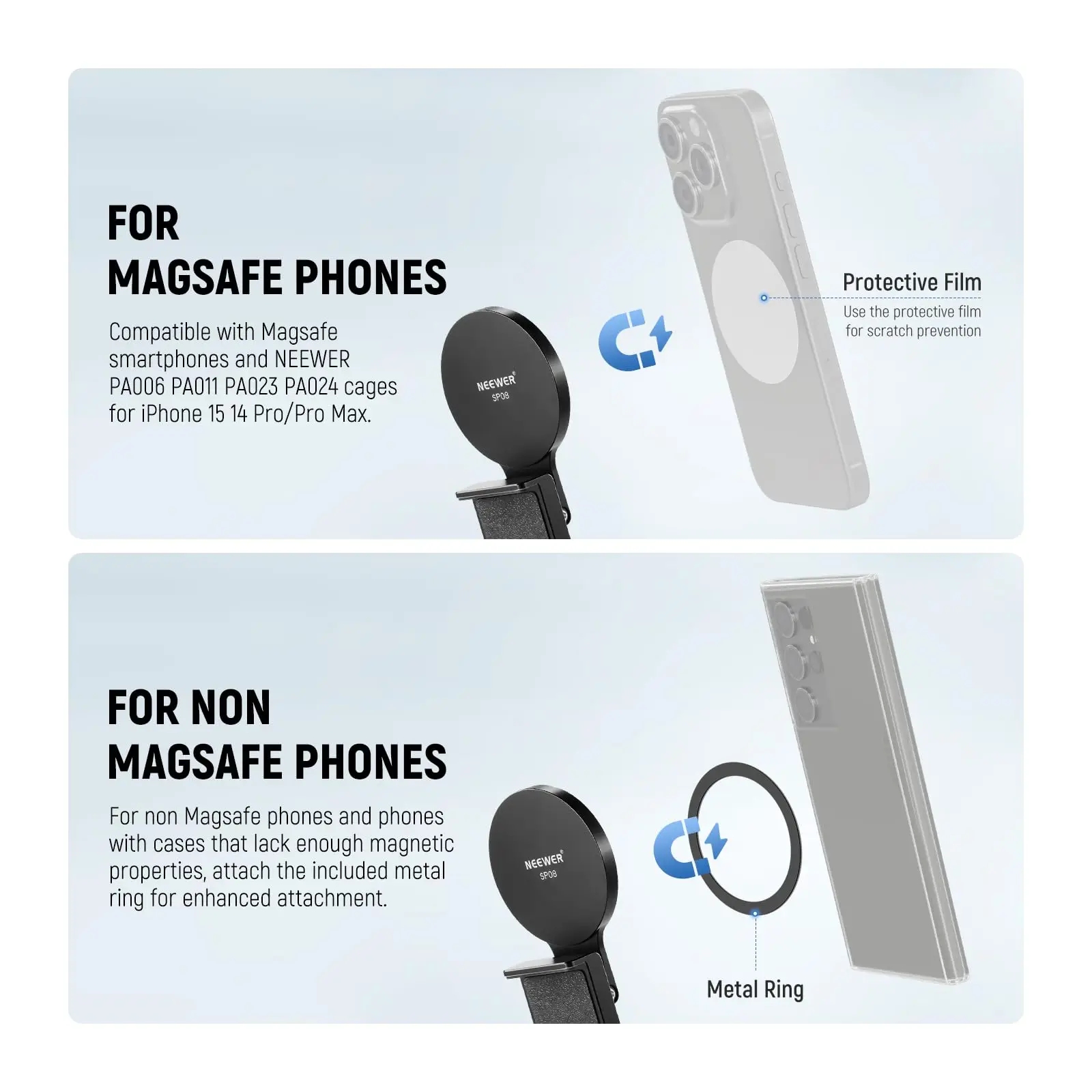 NEEWER ความต่อเนื่องกล้อง Mount สําหรับเดสก์ท็อป Magnetic Tri พับโต๊ะโทรศัพท์เว็บแคมสําหรับ MagSafe iPhone iMac Apple TV