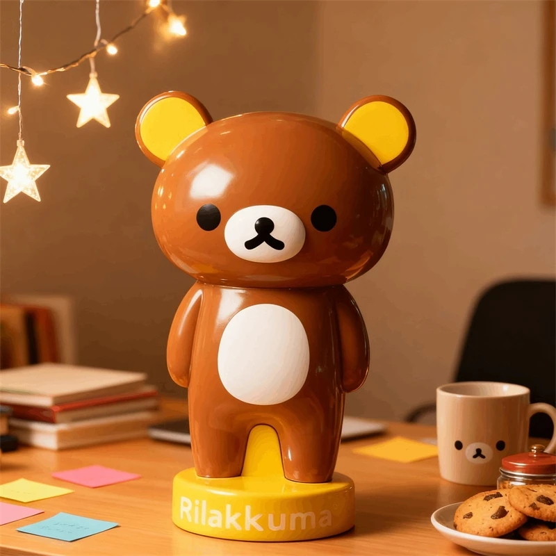 Cartoon Rilakkumaed Bear Scissors Cute Creative Desktop Ornament Portable Tool For School Office Handmade DIY Gift For Girls