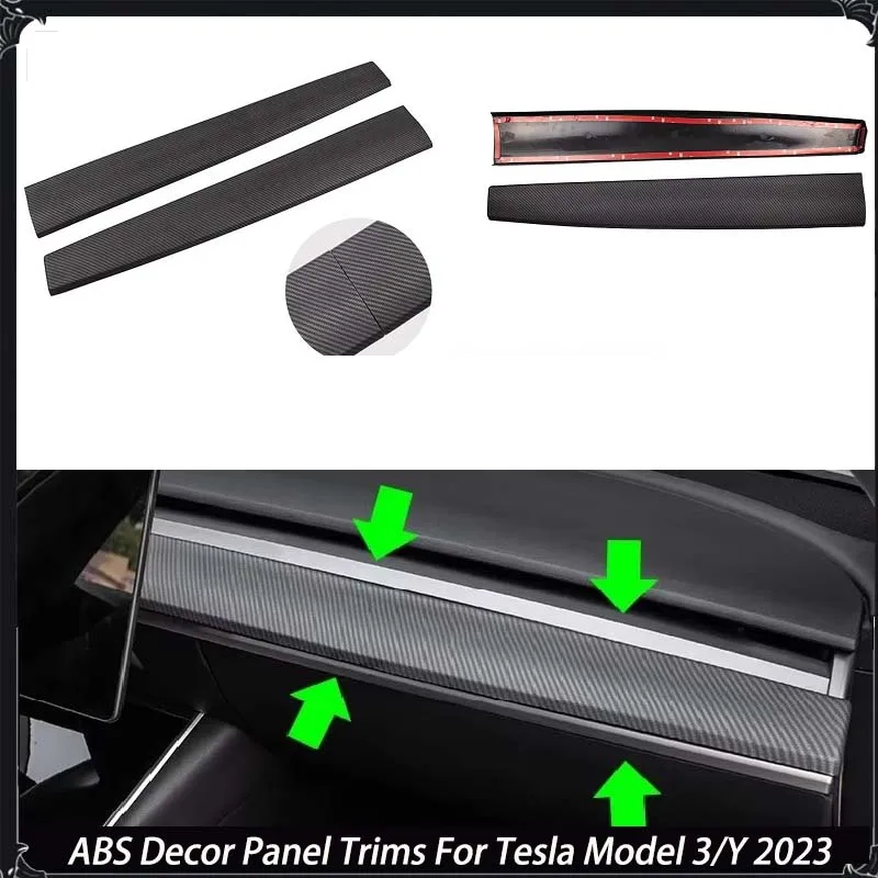 Subsection matte Carbon fiber pattern decoration Dashboard For Tesla Model 3 Center control panel protective For Tesla Model Y