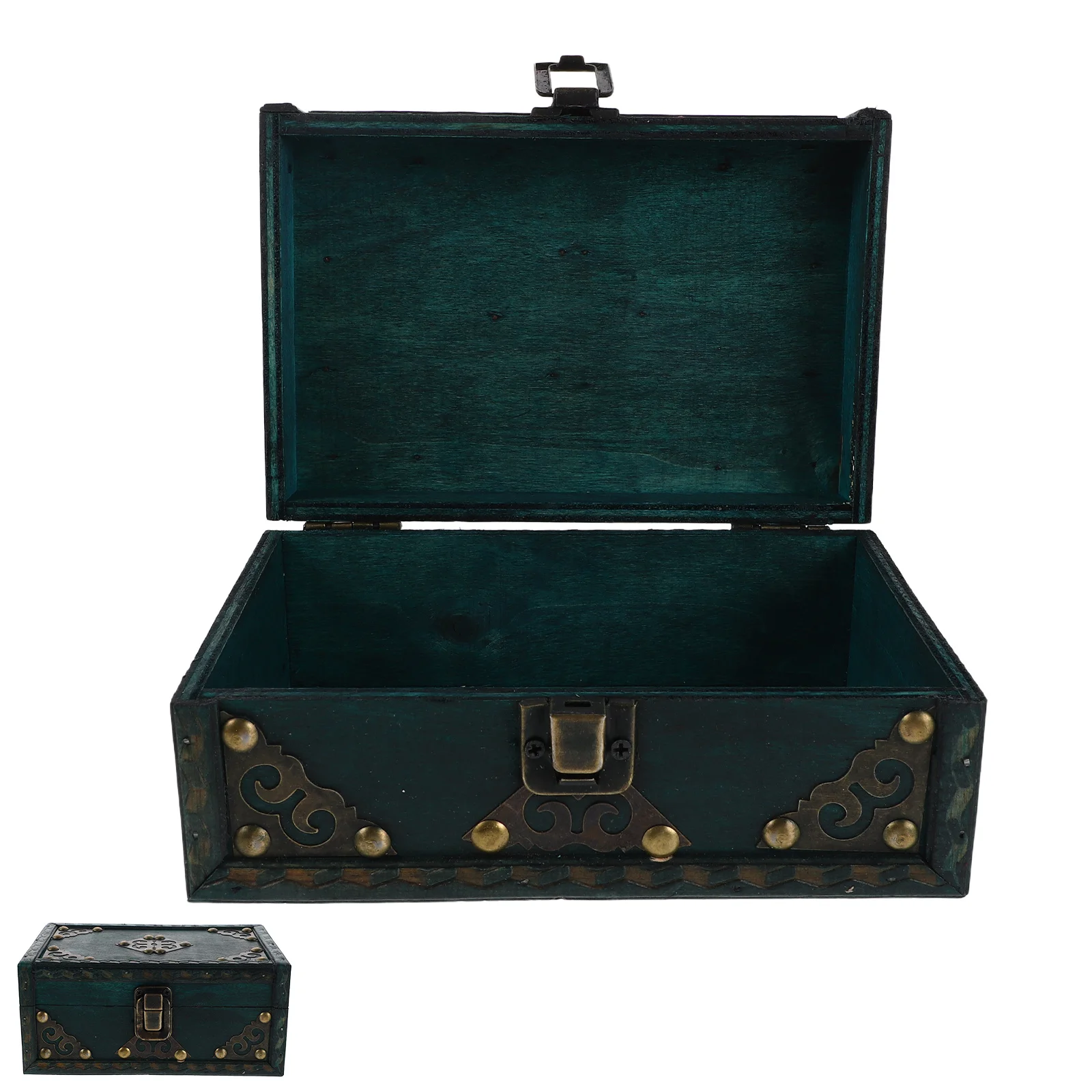 

Retro Wood Desktop Storage Box Vintage Walnut Jewelry Chest Decorative Treasure Chest Keepsake Organizer for Jewelry Trinket