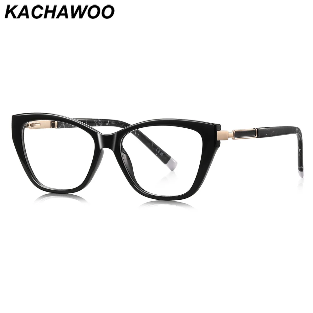 

Kachawoo очки «кошачий глаз» для женщин TR90 оправа из ацетата модная оправа для очков женские очки женские модные украшения черный синий