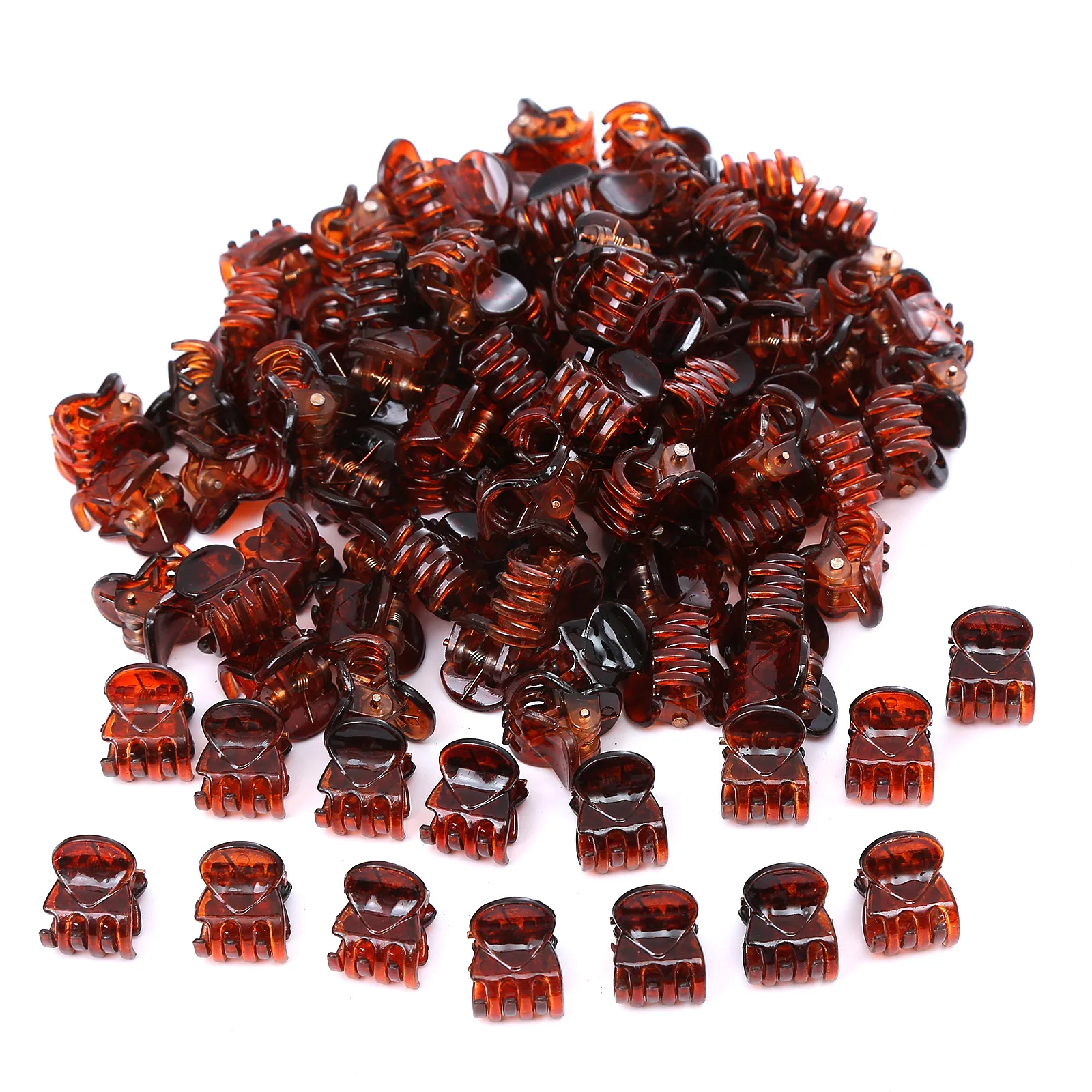 1cm 100 Stück/Set Haar klauen clips für Frauen Mädchen Zubehör schwarz braun transparent Kunststoff Mini Krallen Haars pange Klammer Geschenke – Detail 7