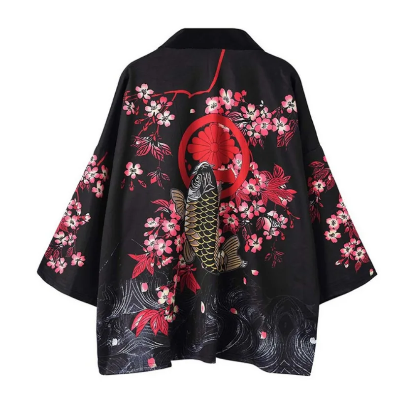 2023 New Summer Style Creative Kimono Cape 3D Printed Men\'s and Women\'s Casual Coat Feather Woven Shirt