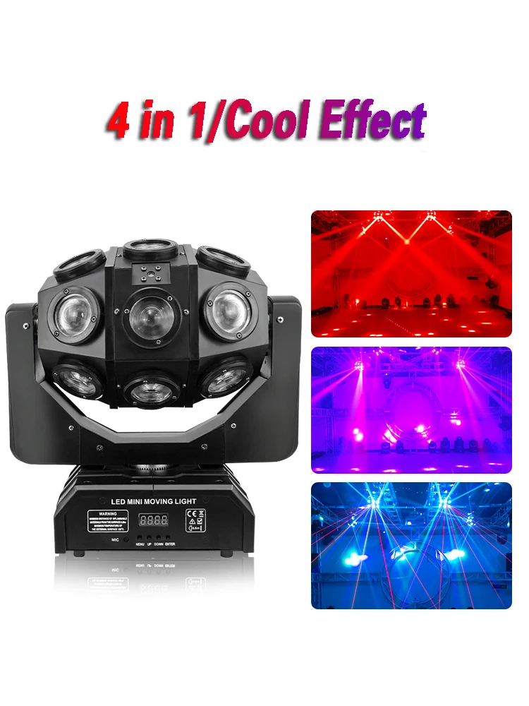 LED moving head laser light RGBW beam strobe football lights bar KTV DJ disco wedding party audience light DMX512 stage lighting