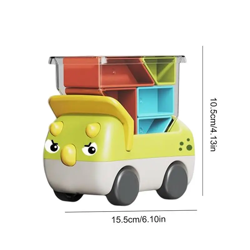 Dinosaur Truck Toys For Kids 3 Pcs Montessori Motor Skills Toy Toddler Learning Toys Fine Motor Skill Toy Learning Cube