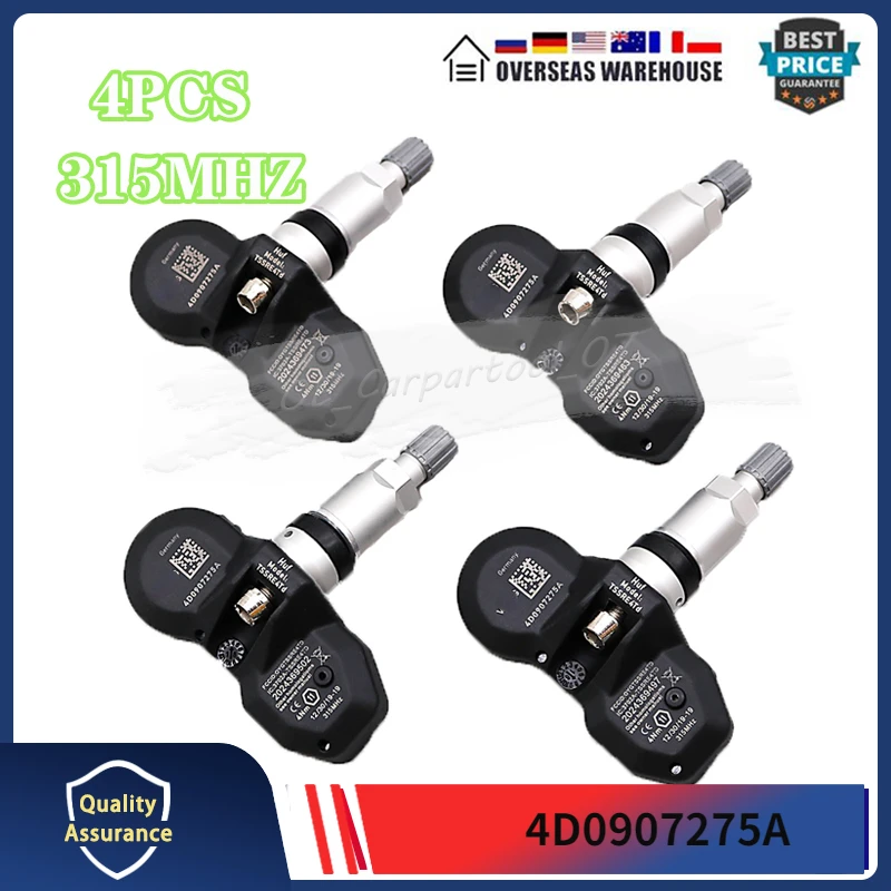 

Set Of 4 Tyre Pressure Sensor FITS FOR 2000-2003 Audi A6 A8 Volkswagen Phaeton TPMS Tire Pressure Monitoring System 4D0907275A