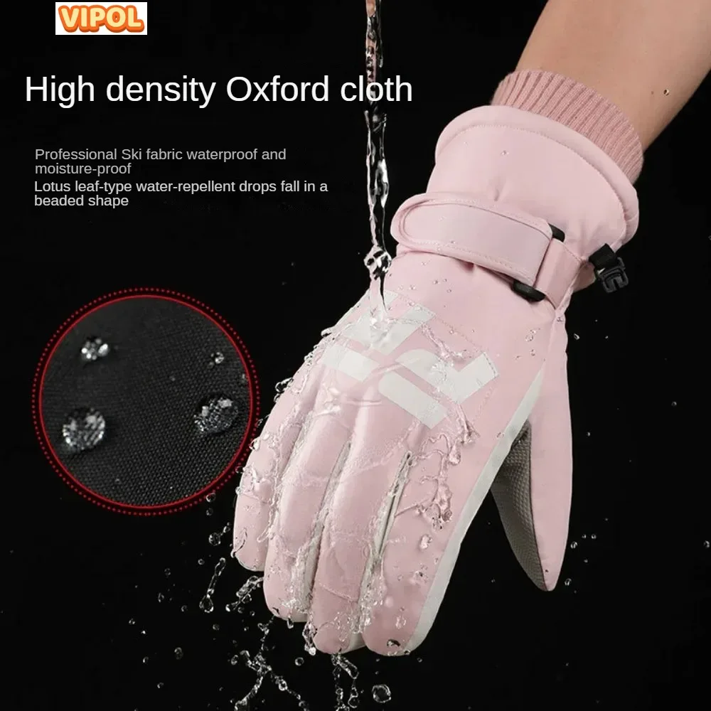 Winter ski gloves waterproof,cold-proof,fleece-proof,windproof,warm-warm,thickened,cycling, sports,outdoor thick finger gloves