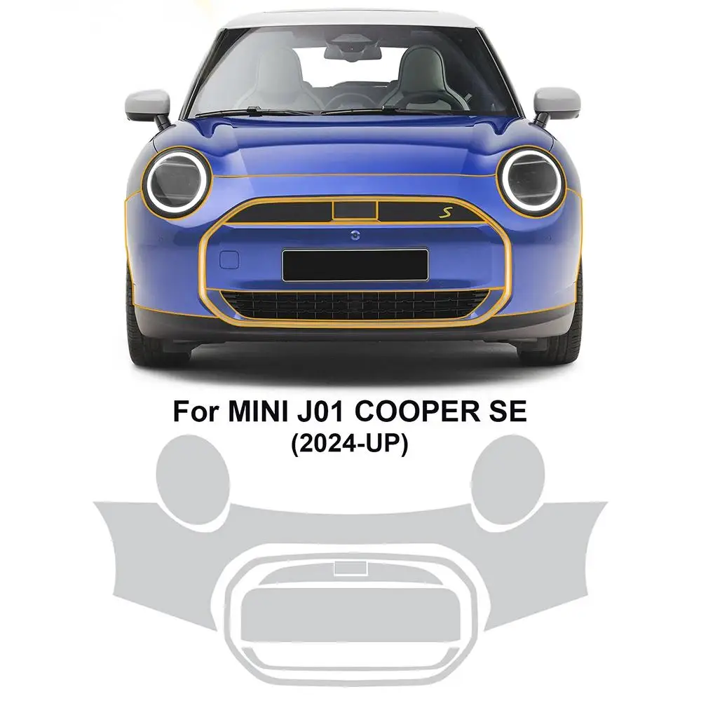 

For Mini Cooper Electric EV J01 E SE 2024 2025 Car TPU Pre-cut Scratch-resistant Front Bumper Transparent Protective Film PPF