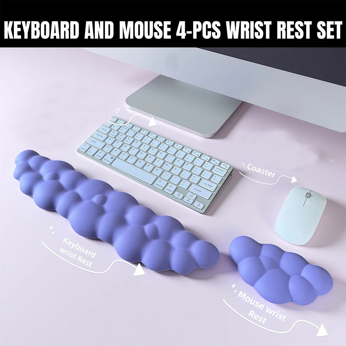 Cloud Shape Wrist Rest Pad Anti-Slip Desk Mat Memory Foam Palm Rest Ergonomic Mouse Pad Typing Wrist Rest Office Accessories key caps keycaps for mechanical keyboard keyboard caps switch opener image 4
