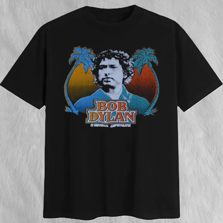 BOB DYLAN 1978 Retro Style Black Full Size Tee Shirt