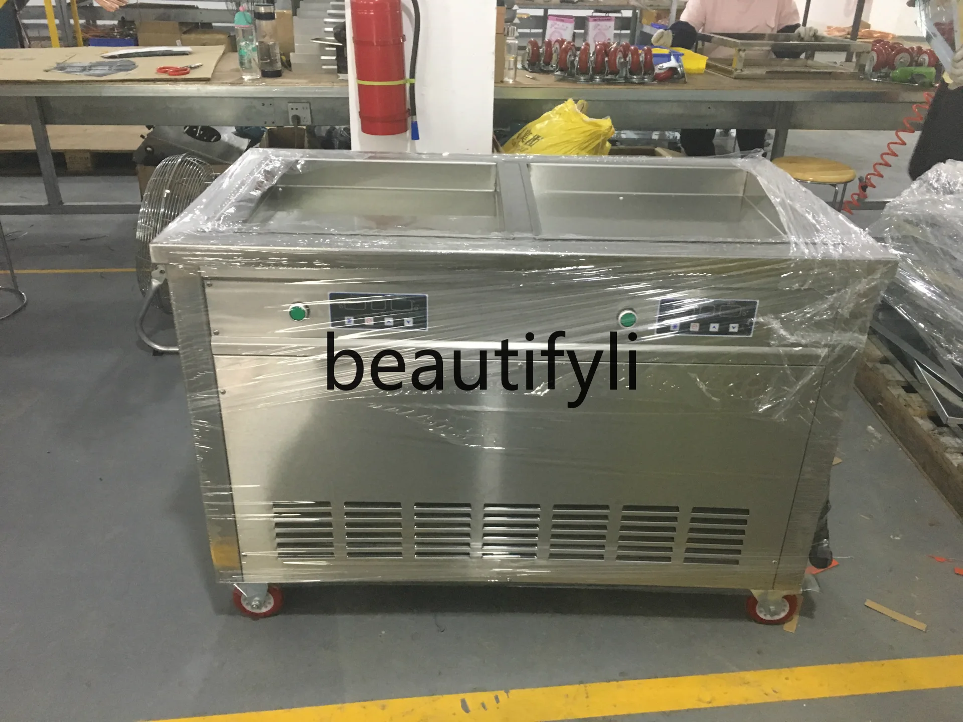 مقلاة آيس كريم ذكية ذات ضغط مزدوج على الوجهين مقلاة آيس كريم مخروطية تجارية مقلاة مخروطية آيس كريم