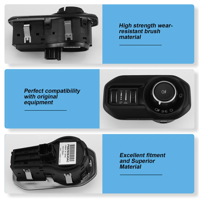 

A33K-68292845AB Headlamp Leveling Switch For Jeep Wrangler 2.0L 3.0L 3.6L 2018 Headlight Adjustment LHD