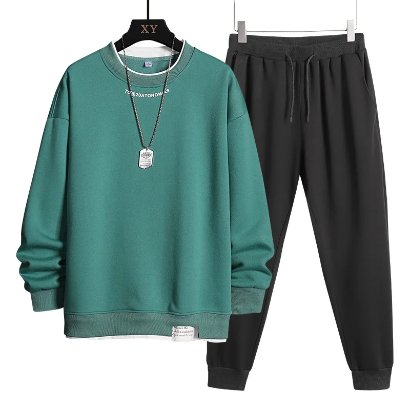 

Men Sweatshirts Trousers 2 Piece Set Autumn Tracksuit Casual Hoodies + Sweatpants Male Pullover Hoody Fashion Streetwear Clothes