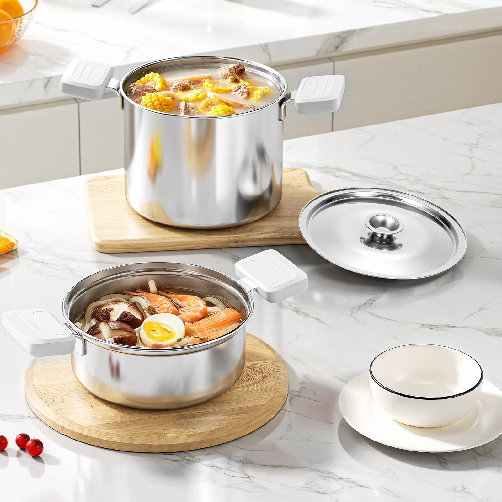 1Pcs 16Cm Stainless Steel Seasoning Pot Lid Premium Moisture-Proof Explosion-Resistant Cover for Tiny Pans Mini Stainless Steel