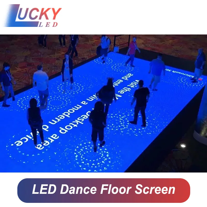 Interactive 3D LED Display Screen Nightclub Bar Video Floor Tiles Panel P3.91 Waterproof Full-Color HD LED Dance Floor Display