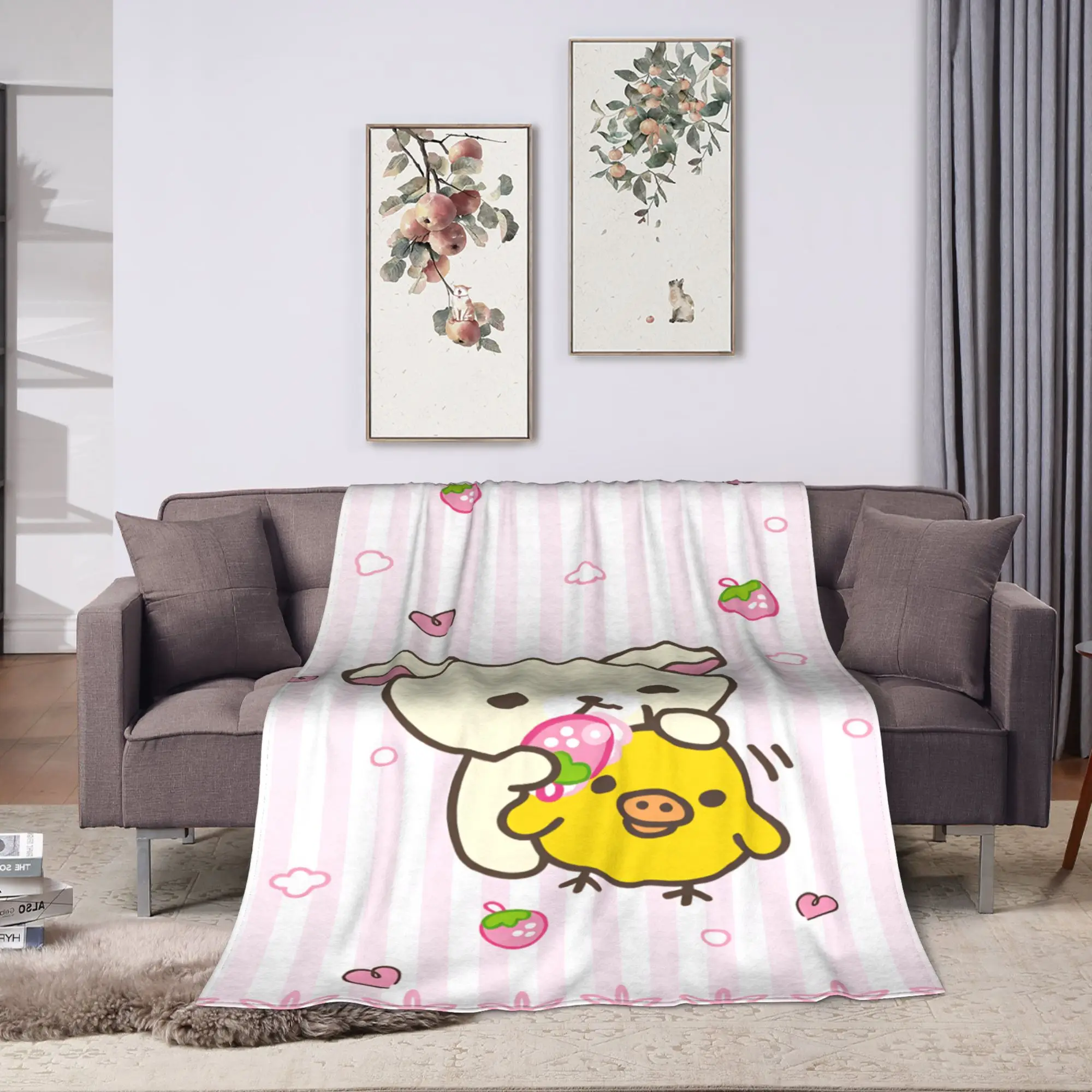 R-RilakkumaS Super Soft Blankets  Girls Boys Plush Throw Blanket Novelty Living Room Flannel Bedspread Sofa Bed Cover