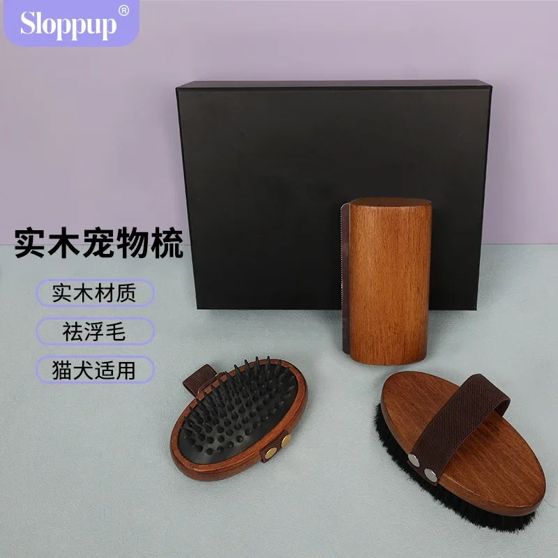 

Pet comb Solid wood pet comb Horse harness set Hair removal brush Cat and dog hair removal comb Horse hair brush
