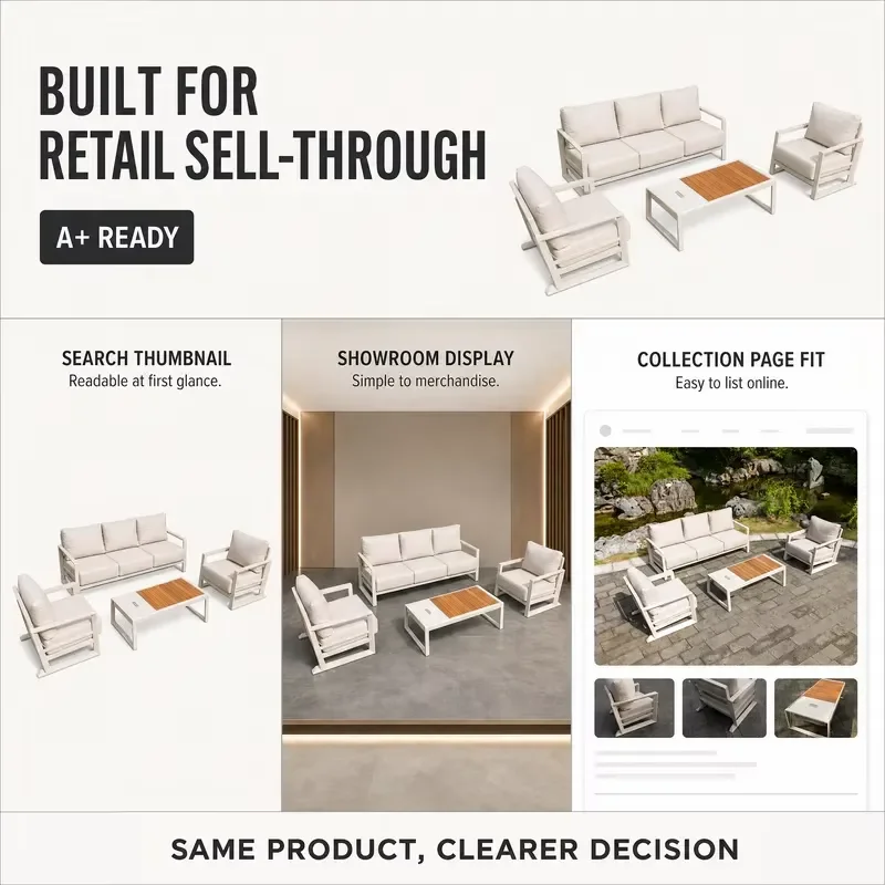 Outdoor Terrace Sofa Chair for Boutique Hotel Garden Anti Rust Aluminum Tube with Reinforcement Welding Durable Furniture