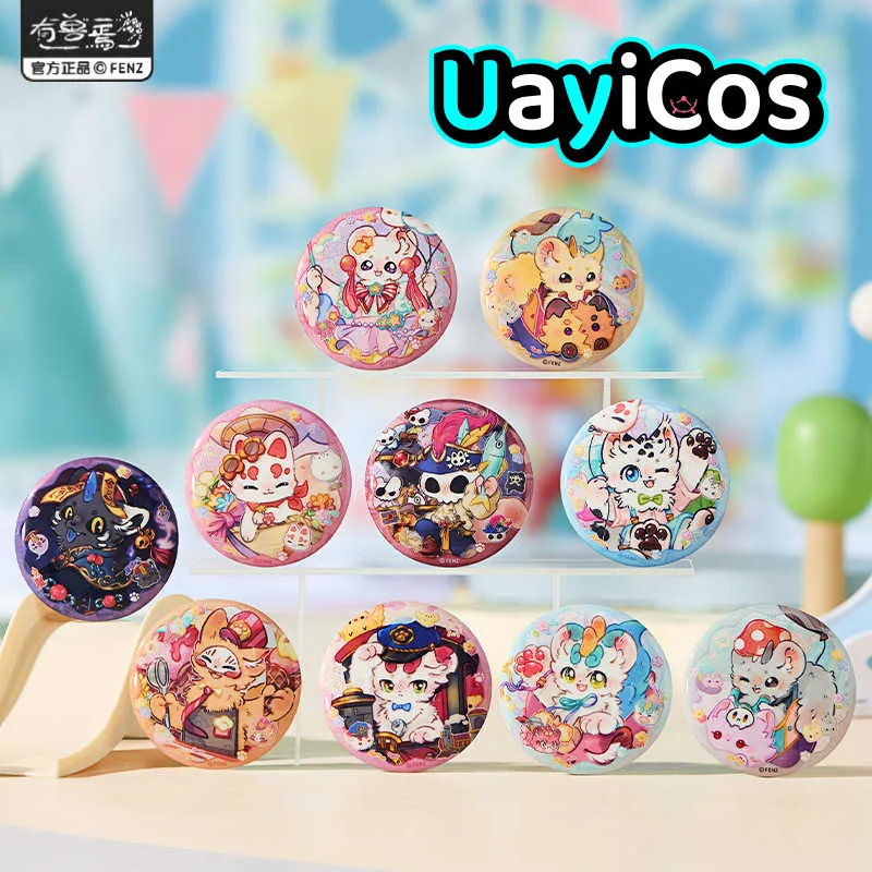 

Official Original Fabulous Beasts Cartoon Animal Tinplate Badge Brooch Pins Ornament Doll Accessories Anime Figure Game Toy Ki