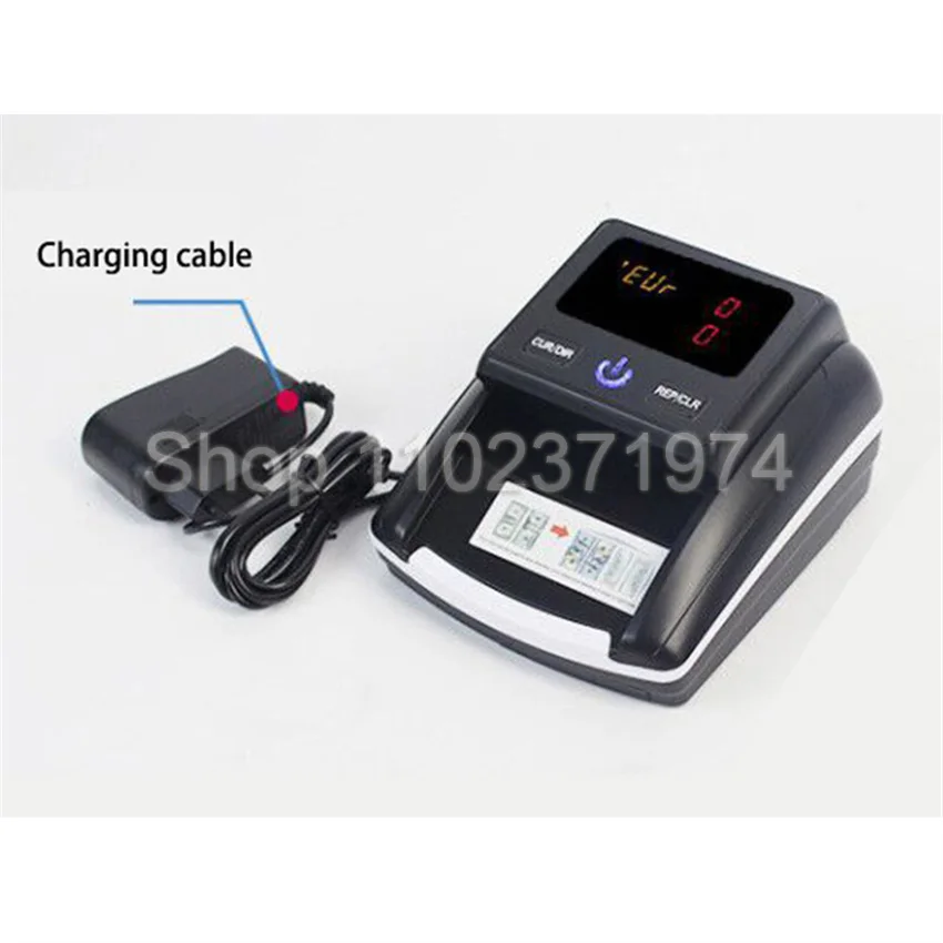 Portable Mini Money Counter Counterfeit Bill Detector Automatic Money Detection By UV MG IR Image for EURO USD For Shops