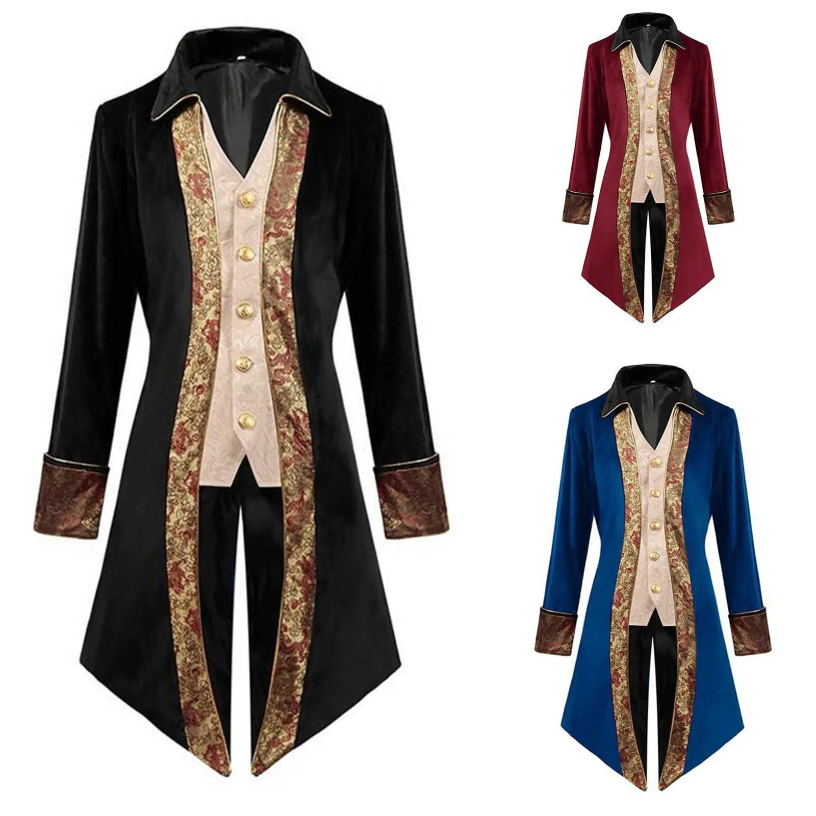 Jaqueta masculina vitoriana medieval steampunk, literatura vitoriana, phnom penh, retrô, gótico, smoking para festa de natal de halloween