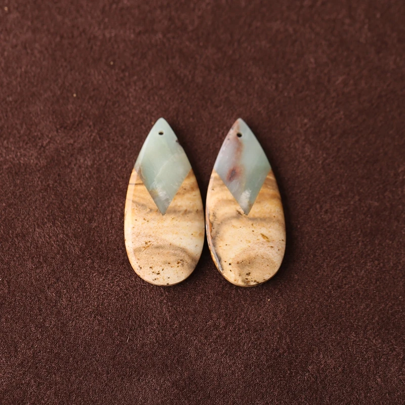 

Женские серьги из натуральной яшмы и амазонита, полудрагоценные бусины, ювелирные изделия, 38x17x4 мм, 6,7 г