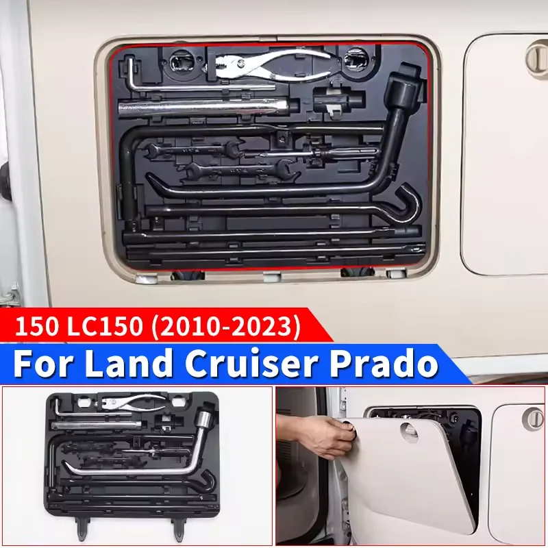 Tailgate Trunk Emergency Toolbox LC150 Interior Upgraded Accessories Modification For 2010-2023 Toyota Land Cruiser Prado 150  ﻿