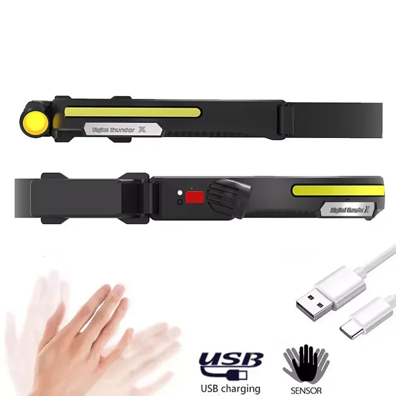 Lámpara LED de cabeza de doble fuente de luz fuerte, lámpara de pesca nocturna impermeable con USB para exteriores, lámpara de cabeza de emergencia para el Hogar, Nueva