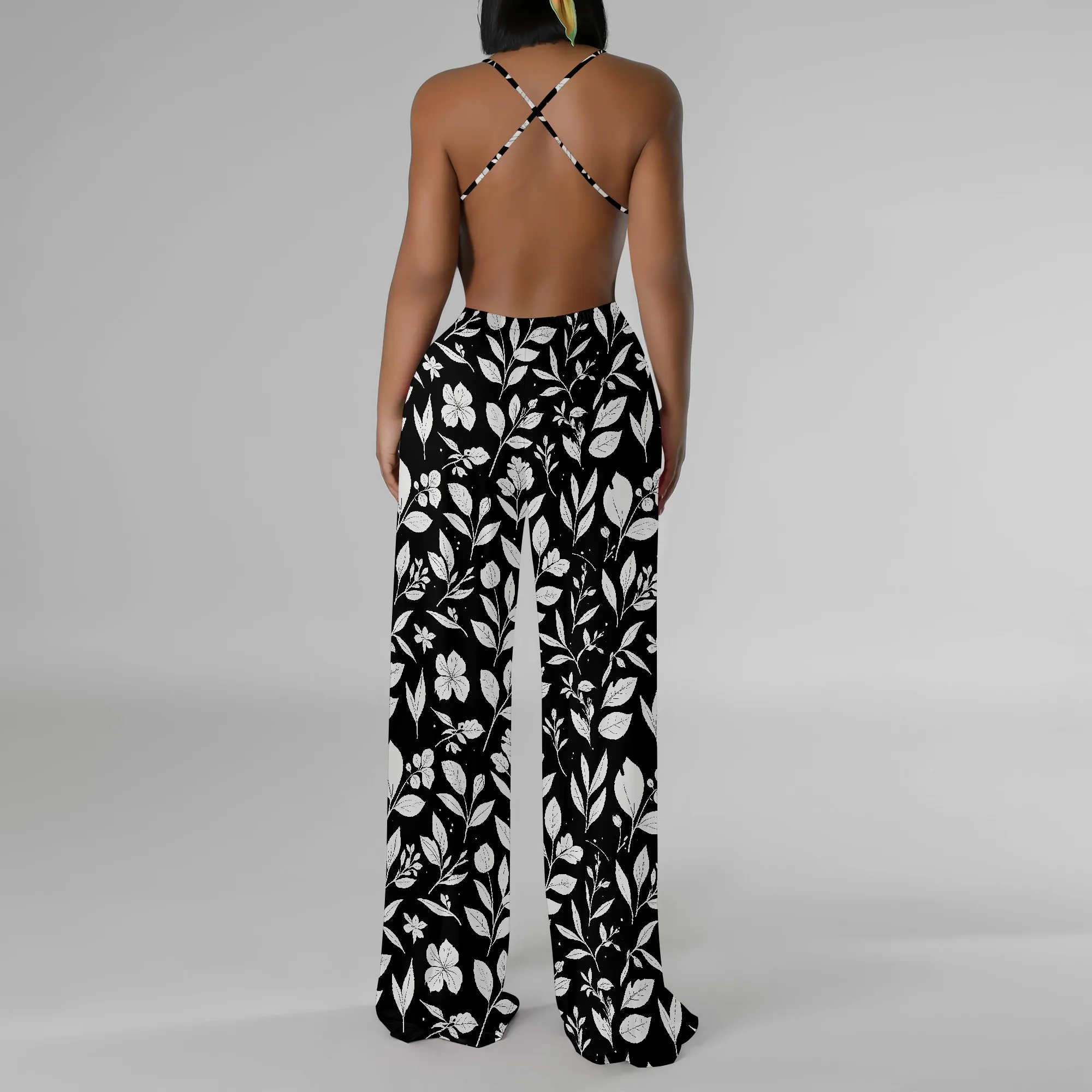 Dames zomer casual overalls losse wijde pijpen jumpsuits Boho bloemen bedrukte baggy rompertjes