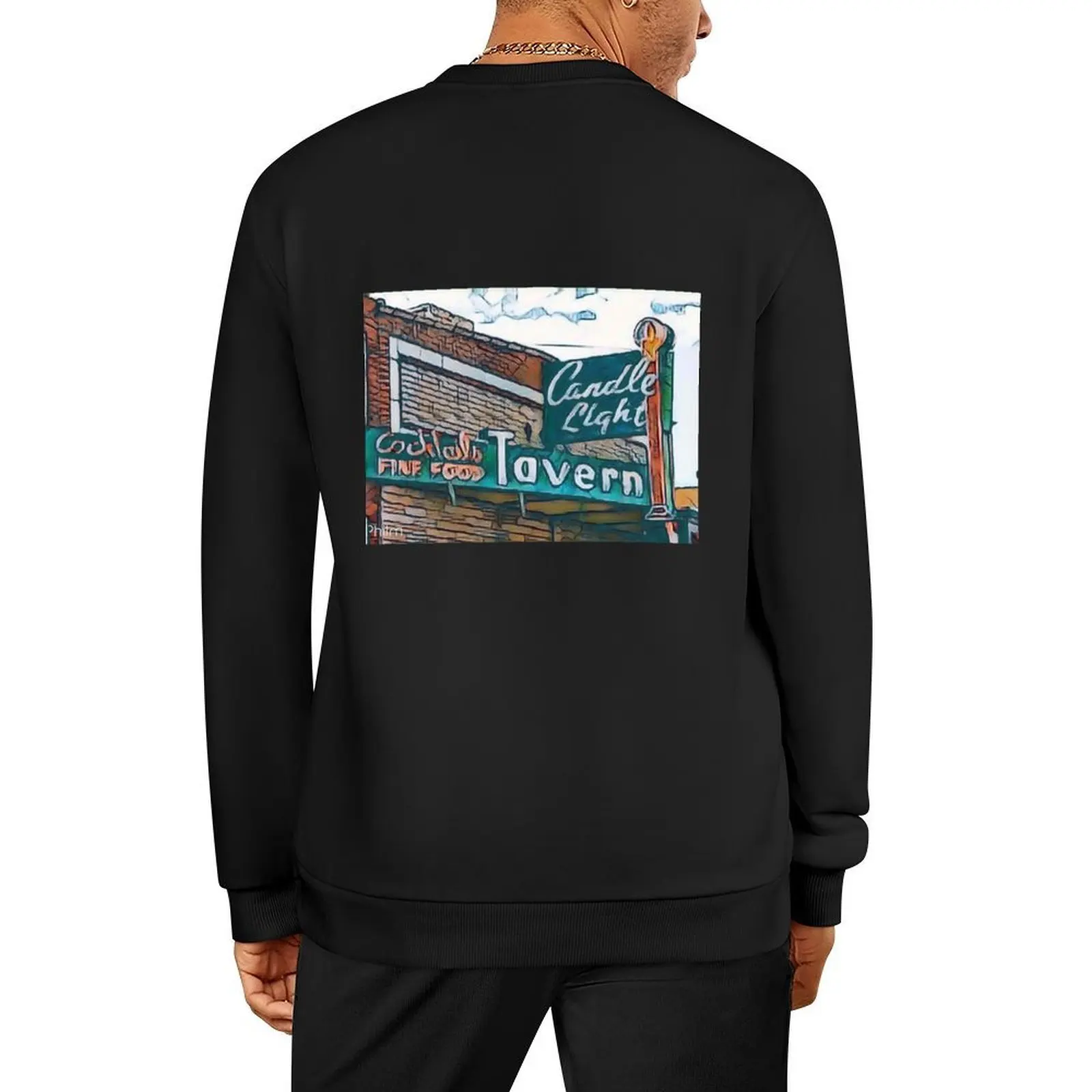 

Candlelight Tavern Denver, CO USA Green Pullover autumn mens designer clothes mens clothing men's clothes oversize sweatshirt