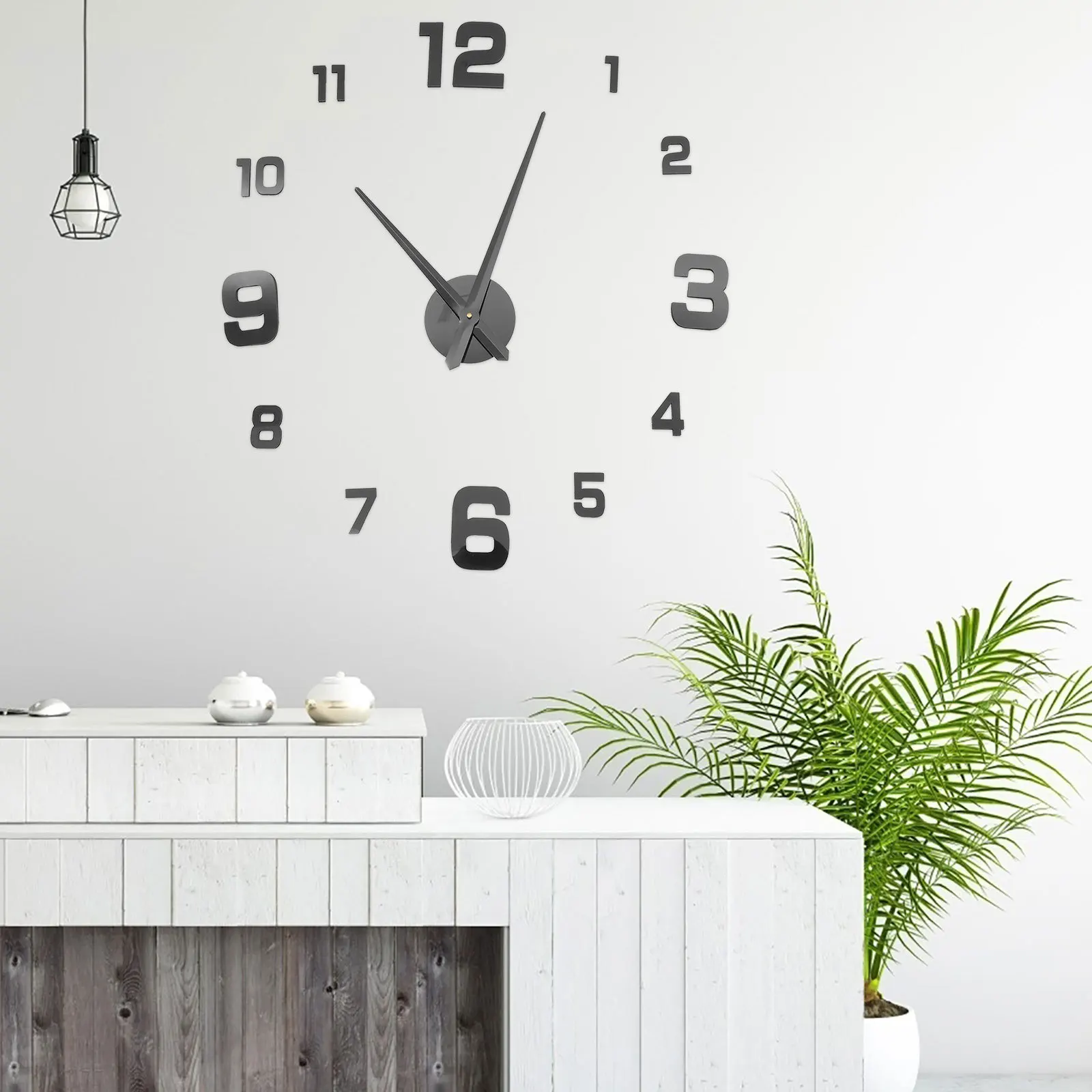 

1Set Oversized Silent Wall Clock Acrylic DIY Decorative Bedroom Living Room Mute Wall Hanging Modern Style Clock